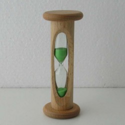 Sanduhr 5 min 10.5 cm Grün, Sanduhr im Buchenholz Natur