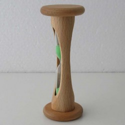 Sanduhr 5 min 10.5 cm Grün, Sanduhr im Buchenholz Natur