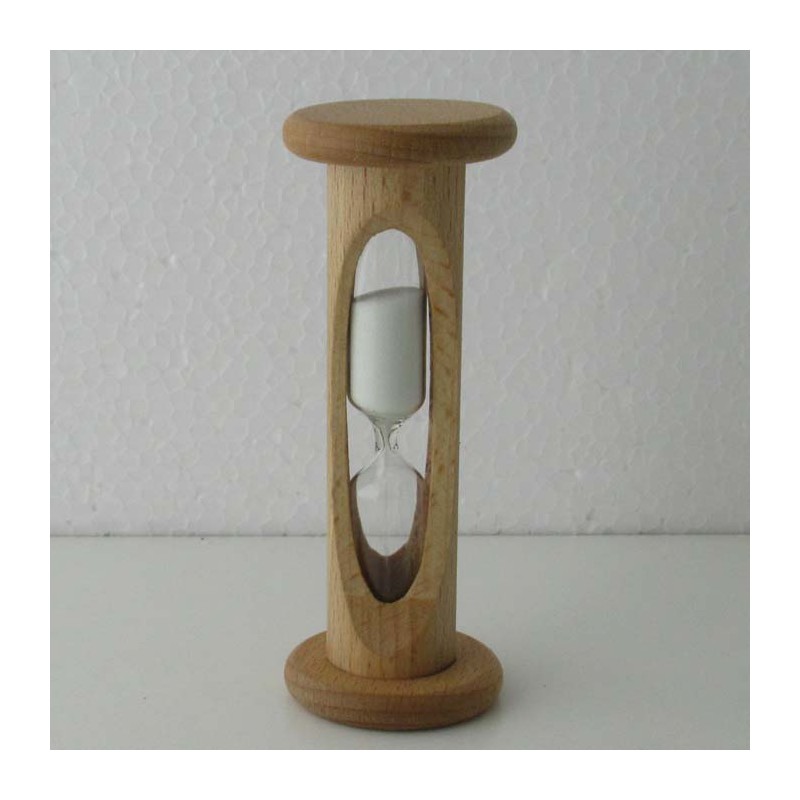Sanduhr 10 Min. 10.5 cm zylindrisch Glas in Holzgestell Buche Natur, Sanduhr 10 Min. 10.5 cm zylindrisch Glas in Holzgestell Buche Natur,