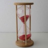 Sanduhr 1 Min. 12 cm Rot, im Buchenholz Gestell roter Sand