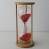 Sanduhr 1 Min. 12 cm Rot, im Buchenholz Gestell roter Sand