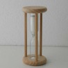 Sanduhr 3 Min. 9cm zylindrisch Glas in Holzgestell Buche Natur