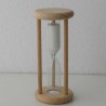 Sanduhr 3 Min. 9cm zylindrisch Glas in Holzgestell Buche Natur