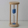 Sanduhr 3 Min. 9cm zylindrisch Glas in Holzgestell Buche Natur
