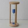Sanduhr 3 Min. 9cm zylindrisch Glas in Holzgestell Buche Natur