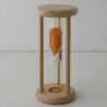 Sanduhr 3 Min. 9cm zylindrisch Glas in Holzgestell Buche Natur