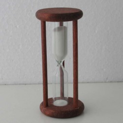 Sanduhr 0.5 min. 90mm Weiss, im Holzgestell rund