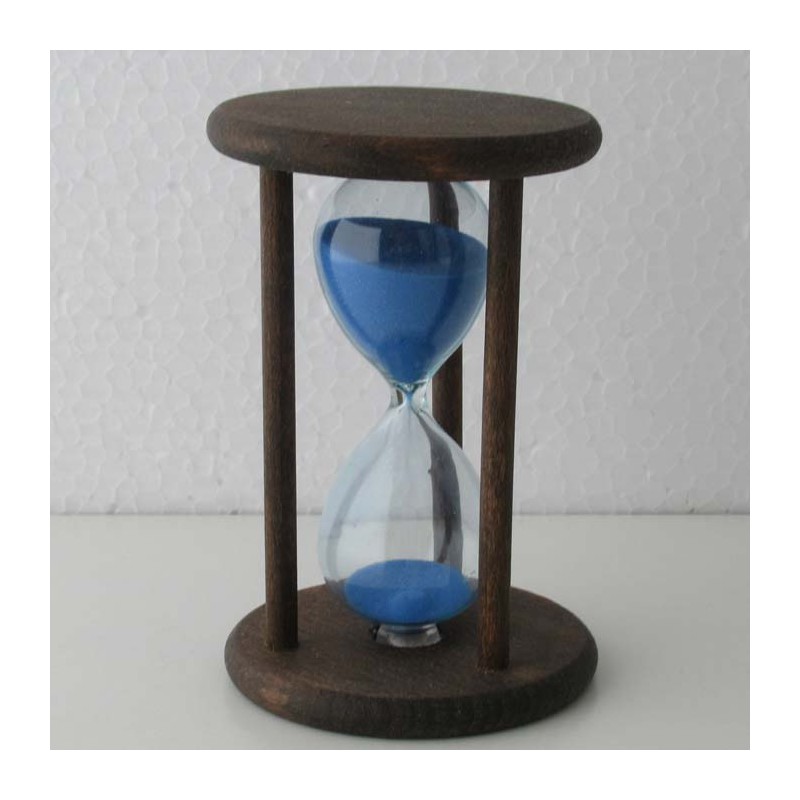 Sanduhr 10 Min. 9cm Glas in Holzgestell Buche dunkel gebeizt Sanduhr 10 Min. 9cm Glas in Holzgestell Buche dunkel gebeizt