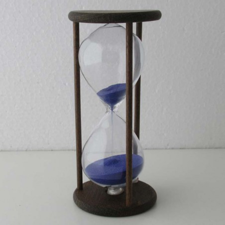 Sanduhr 5 min 12cm im Buchenholz Gestell dunkel gebeizt