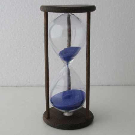 Sanduhr 15 min. 12 cm im Holzgestell Buche dunkel gebeizt