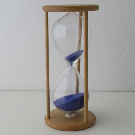 Sanduhr 20 min. 12 cm im Holzgestell Buche rund