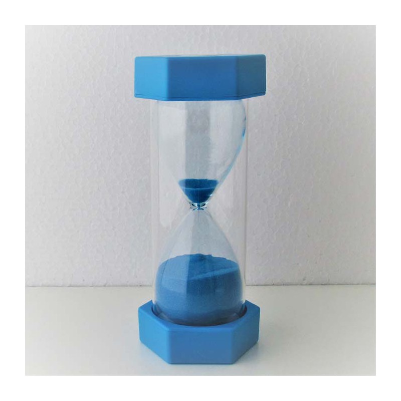 Sanduhr 50 Min. 15.5 cm Hellblau, Glas im Kunststoff 6 Eckig Sanduhr 50 Min. 15.5 cm Hellblau, Glas im Kunststoff 6 Eckig