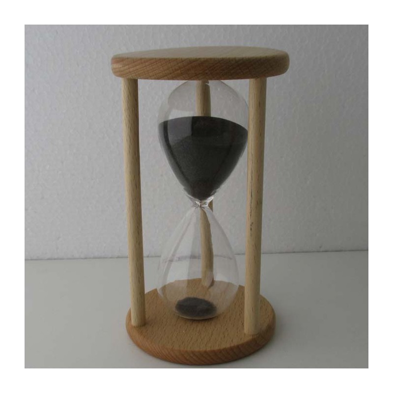 Sanduhr 45 Min. 15 cm Schwarz, Buchenholz