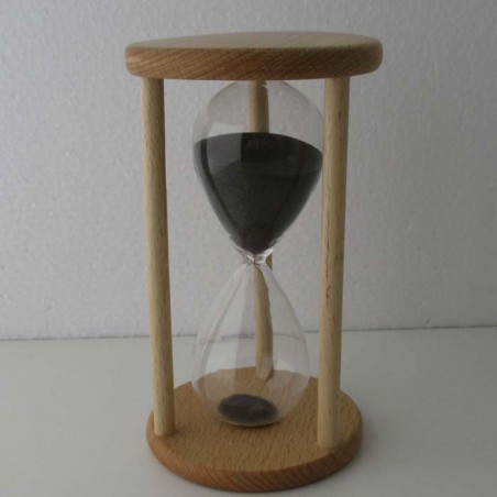 Sanduhr 45 Min. 15 cm Schwarz, Buchenholz