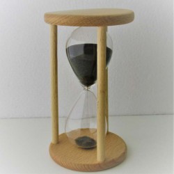 Sanduhr 45 Min. 15 cm Schwarz, Buchenholz