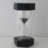 Sanduhr 45 Min. 15 cm Schwarz, Glas im Kunststoff 6 Eckig