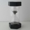 Sanduhr 45 Min. 15 cm Schwarz, Glas im Kunststoff 6 Eckig