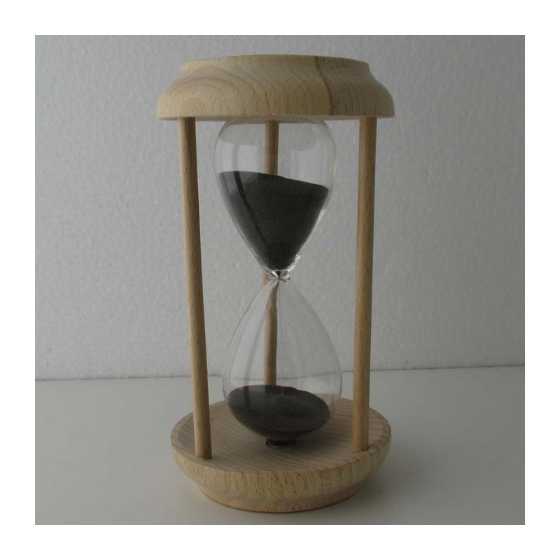 Sanduhr 45 Min. 16.5 cm Schwarz, Buchenholz