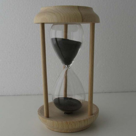 Sanduhr 45 Min. 16.5 cm Schwarz, Buchenholz