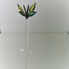 Glas Orchideenstab 43cm Schmetterling gelb - grün