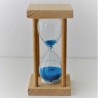 Sanduhr 5 min 9 cm Hellblau, im Buchenholz Natur