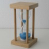 Sanduhr 5 min 9 cm Hellblau, im Buchenholz Natur