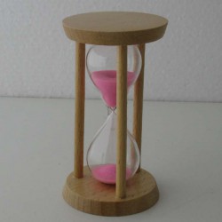 Sanduhr 3 Min. 9.5 cm Buchenholzrahmen rund