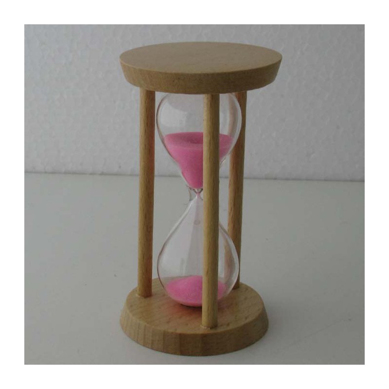 Sanduhr 3 Min. 9.5 cm Buchenholzrahmen rund