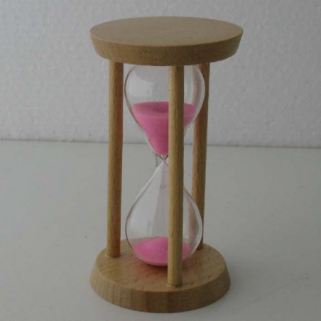 Sanduhr 3 Min. 9.5 cm Buchenholzrahmen rund