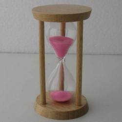 Sanduhr 3 Min. 9.5 cm Buchenholzrahmen rund