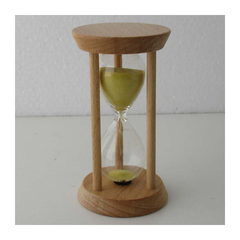 Sanduhr 3 Min. 9.5 cm Buchenholzrahmen rund