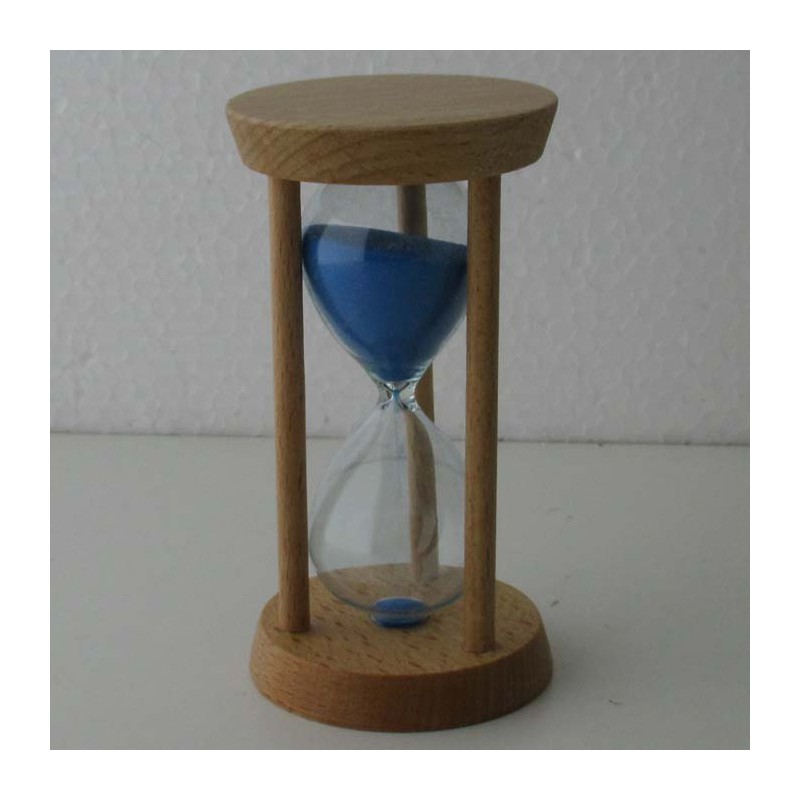 Sanduhr 3 Min. 9.5 cm Buchenholzrahmen rund
