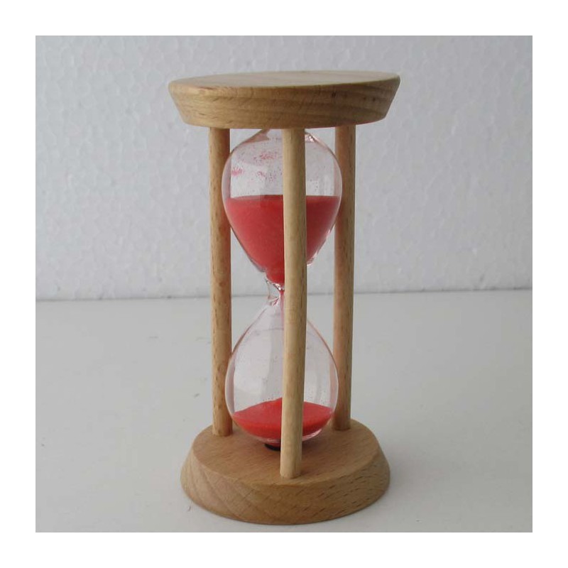 Sanduhr 10 Min. 9 cm Rot, Buchenholz rahmen rund Sanduhr 10 Min. 9 cm Rot, Buchenholz rahmen rund