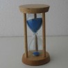 Sanduhr 10 Min. 09 cm Hellblau, Buchenholz rahmen rund Sanduhr 10 Min. 09 cm Hellblau, Buchenholz rahmen rund