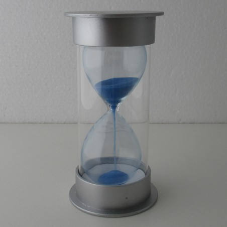 Sanduhren 20 Sek. 12 cm H. Blau, zylindrisch in Kunststoff röhre
