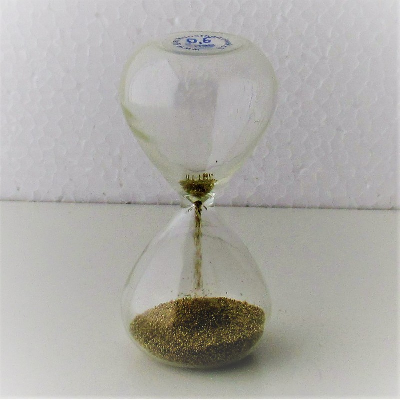Glas Sanduhr 00.5 min. 8 cm Gold,