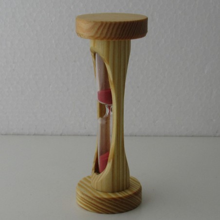 Sanduhr 30 Sek 113mm zylindrisch Glas in Holzgestell Tanne
