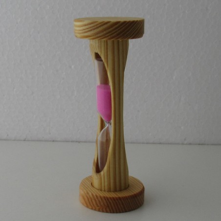 Sanduhr 2 Min. 113mm zylindrisch Glas im Tannenholz