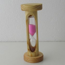 Sanduhr 2 Min. 113mm zylindrisch Glas im Tannenholz