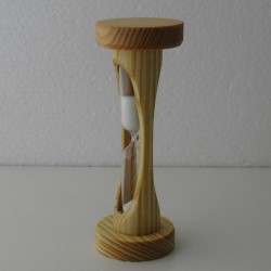 Sanduhr 2 Min. 113mm zylindrisch Glas im Tannenholz