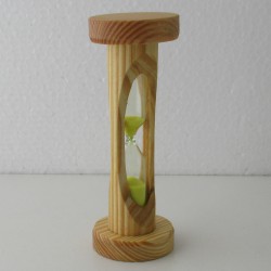 Sanduhr 3 Min. 113 mm zylindrisch Glas im Tannenholz