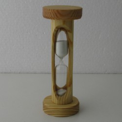 Sanduhr 3 Min. 113 mm zylindrisch Glas im Tannenholz