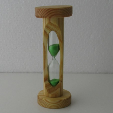 Sanduhr 5 min 10.5 cm Grün, im Tannenholz