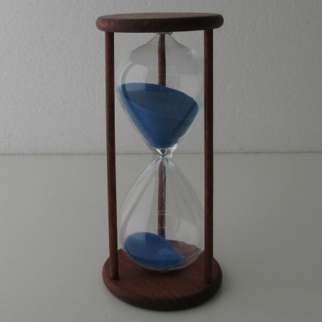 Sanduhr 20 Sek. 13 cm H. Blau, Im HOLZGESTELL BUCHE