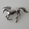 Pferd Brosche Metall versilbert