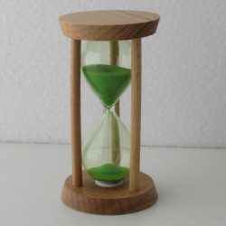 Sanduhr 3 Min. 9.5 cm Buchenholzrahmen rund
