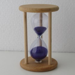 Sanduhr 3 Min. 9.5 cm Buchenholzrahmen rund