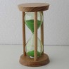 Sanduhr 3 Min. 9.3 cm Grün, Buchenholzrahmen rund