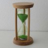 Sanduhr 3 Min. 9.3 cm Grün, Buchenholzrahmen rund