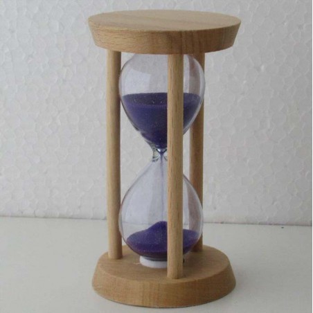 Sanduhr 3 Min. 9.3 cm Lila, Buchenholzrahmen rund